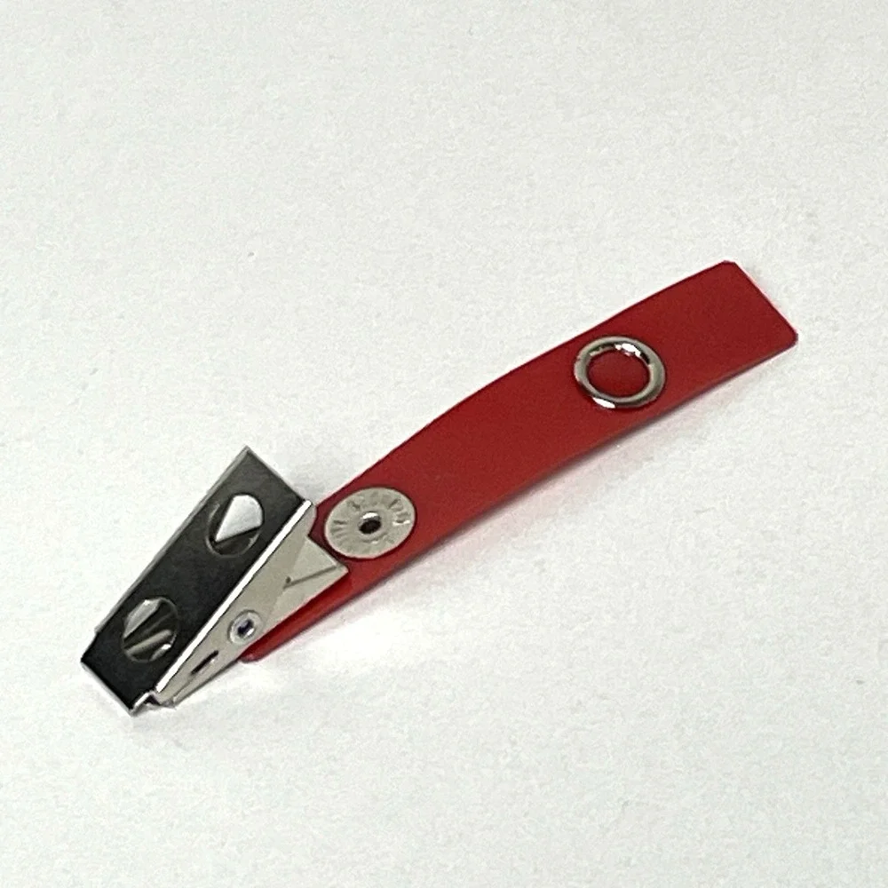 98 Pack Premium Badge Clips with Red Vinyl Strap & Metal Clip